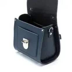 Zatchels Handmade Leather Sugarcube Plus Handbag - Navy