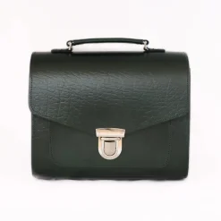 Zatchels Handmade Leather Sugarcube Grande Executive British Racing Green Handbag