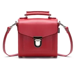 Zatchels Handmade Leather Sugarcube Plus Handbag - Red