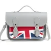 Zatchels Handmade Leather Union Jack Midi Satchel - Gray