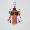 Zatchels Union Jack Owl Leather Bag Charm
