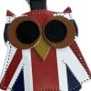 Zatchels Union Jack Owl Leather Keyring